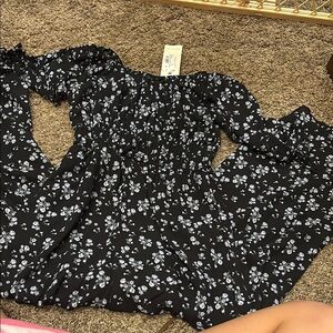 Floral Black and White kids romper from hello frankis